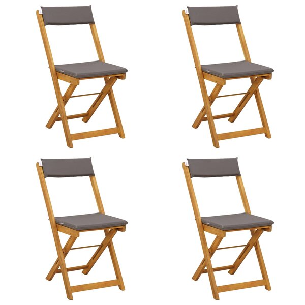 vidaXL Chaises de bistrot d'extérieur 4 pc Gris foncé