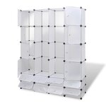 vidaXL Cabinet modulable avec 18 compartiments blanc 37x146x180 5 cm
