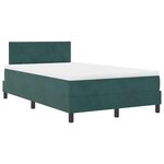 vidaXL Lit à ressort LED avec matelas Vert foncé 120 x 190 cm Velours
