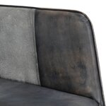 vidaXL Chaise à bascule et repose-pieds Gris Cuir véritable et toile