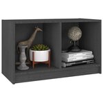 vidaXL Meuble TV Gris 70x33x42 cm Bois de pin massif