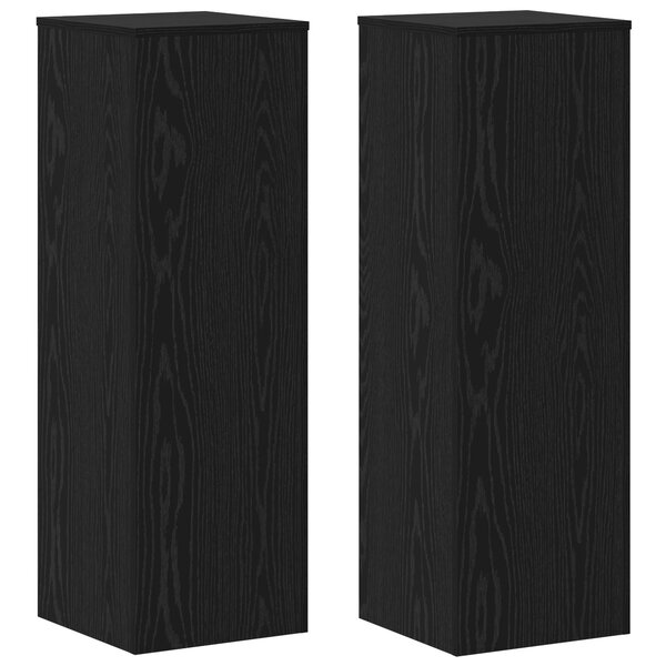 vidaXL Supports de plantes - 2 Pièces - Chêne noir - 33 x 33 x 100 cm - Bois reconstitué