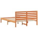 vidaXL Cadre de lit Marron cire 135 x 190 cm Bois massif en pin