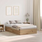 vidaXL Cadre de lit chêne artisanal 120 x 200 cm Bois d'ingénierie