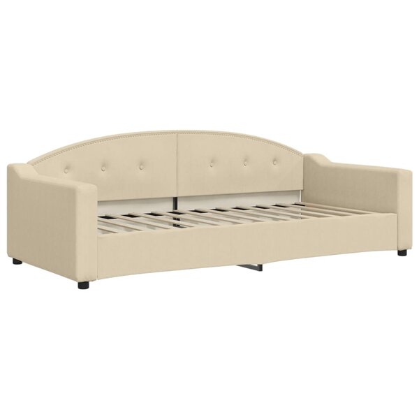 vidaXL Lit de repos sans matelas crème 90x200 cm tissu