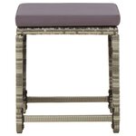 vidaXL Tabourets de jardin lot de 4 avec coussins Résine tressée Gris
