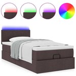 vidaXL Lit ottoman avec matelas marron foncé 100x200 cm tissu