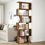 vidaXL Étagère séparatrice de pièce à 6 niveaux vieux bois 70x24x193cm