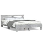 vidaXL Cadre de lit sans matelas gris béton 140x200 cm