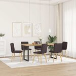 vidaXL Chaises à manger lot de 6 marron foncé tissu