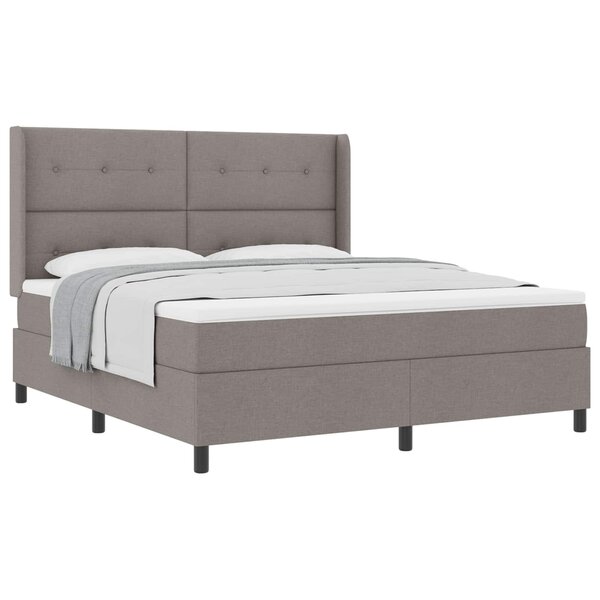vidaXL Lit à ressorts avec matelas Taupe 200 x 180 cm tissu