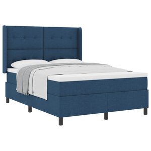 vidaXL Lit à ressorts avec matelas Bleu 200 x 160 cm tissu