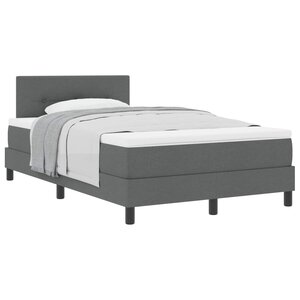 vidaXL Lit à ressorts avec tête de lit Gris foncé 120 x 190 cm tissu