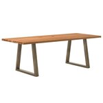 vidaXL Table à manger marron clair bois de chêne massif rectangulaire