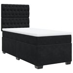 vidaXL Sommier à lattes de lit avec matelas Noir 90x190 cm Velours