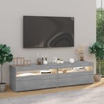 vidaXL Meubles TV avec lumières LED 2 Pièces Sonoma gris 75x35x40 cm