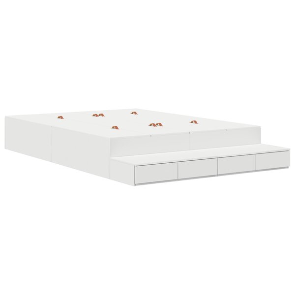 vidaXL Cadre de lit de rangement Blanc 140x200 cm