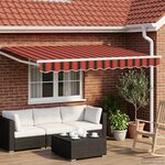 vidaXL Auvent rétractable électrique Orange Marron Blanc 3 5 x 2 5 m