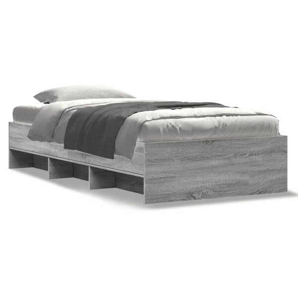 vidaXL Cadre de lit sans matelas sonoma gris 75x190 cm