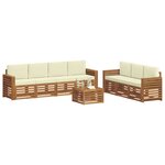 vidaXL Ensembles de canapés avec coussin 8 Pièces Naturel et Crème