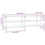 vidaXL Meuble TV noir 140x30x50 cm bois d'ingénierie