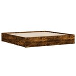 vidaXL Cadre de lit à tiroirs chêne fumé 160x200 cm bois d'ingénierie