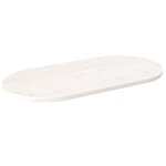 vidaXL Dessus de table blanc 110x55x2 5 cm bois de pin massif ovale
