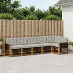 vidaXL Ensemble de canapés d'extérieur 6 pc Naturel et gris clair