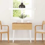 vidaXL Table à manger blanc bois massif et caoutchouc