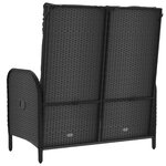 vidaXL Banc de jardin inclinable avec coussins 107 cm Poly rotin Noir