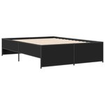vidaXL Cadre de lit noir 120x200 cm bois d'ingénierie et métal