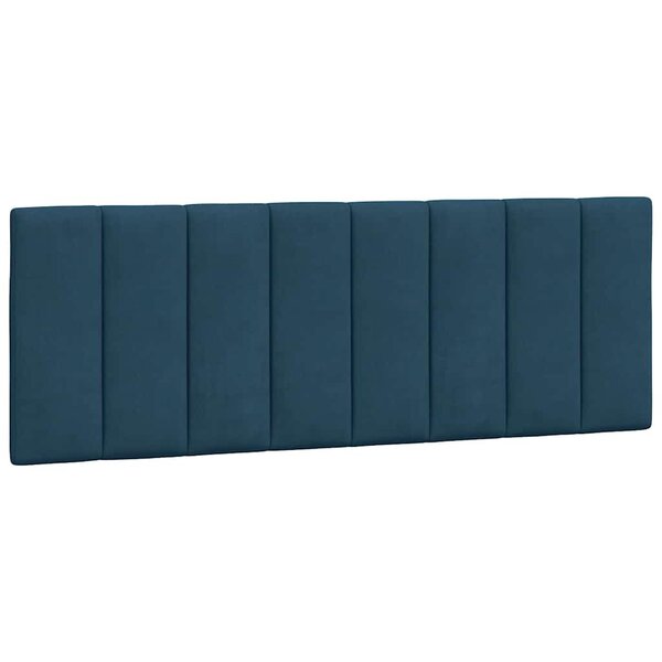 vidaXL Coussin de tête de lit Hanko bleu 120 cm velours
