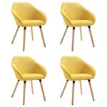 vidaXL Chaises à manger lot de 4 jaune tissu