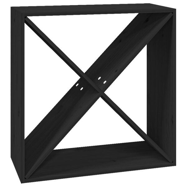 vidaXL Armoire à vin Noir 62x25x62 cm Bois de pin massif