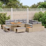 vidaXL Ensemble de canapé de jardin 13 Pièces Beige et Gris clair