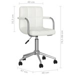 vidaXL Chaise de bureau pivotante Blanc Similicuir