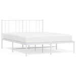 vidaXL Cadre de lit métal sans matelas et tête de lit blanc 120x200 cm