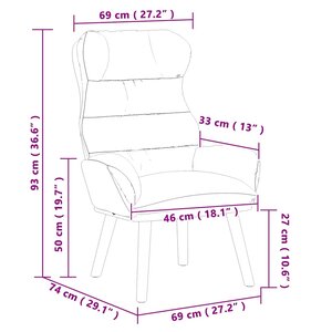 vidaXL fauteuil Vert clair 69 x 74 x 93 cm Velours