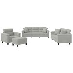 vidaXL Ensemble de canapés 4 Pièces coussins Gris clair Tissu microfibre