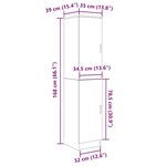 vidaXL Highboard Sonoma gris 35 x 39 x 168 cm Bois d'ingénierie