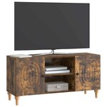 vidaXL Meuble TV Chêne fumé 102 x 34 5 x 50 cm Bois d'ingénierie
