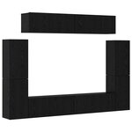 vidaXL Ensemble meuble TV 8 Pièces Chêne noir Bois d'ingénierie