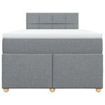 vidaXL Sommier à lattes de lit avec matelas Gris clair 120x200cm Tissu