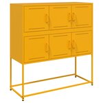 vidaXL Buffet jaune moutarde 100 5x39x107 cm acier