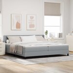 vidaXL Lit à ressorts avec matelas Gris clair 200 x 200 cm Polyester