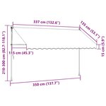 vidaXL Auvent manuel rétractable 350 cm Crème