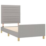 vidaXL Cadre de lit avec tête de lit Gris clair 80x200 cm Tissu