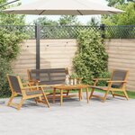 vidaXL Chaises de jardin avec table 4 Pièces Gris Bois d'acacia massif