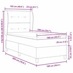 vidaXL Lit à ressorts avec matelas noir 100x200 cm en velours