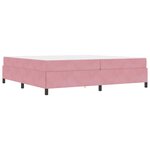 vidaXL Cadre de lit avec matelas Rose et blanc 200 x 200 cm Velours